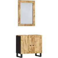 vidaXL Ensemble de meubles de salle de bain 2 pièces en bois massif de manguier