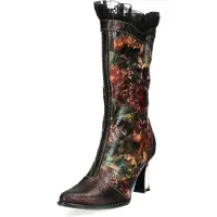 LAURA VITA Bottes pour femmes , détails brillants sur le bout, volants, talon aiguille, modèle OANELO 12, taille : 40 EU, couleur : marron