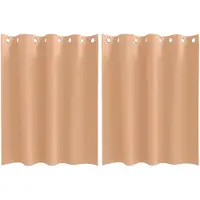 vidaXL Rideaux occultants avec anneaux 2 pcs brun clair 140 x 140 cm