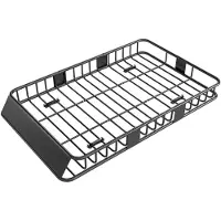 HOMCOM Coffre de toit voiture galerie de toit panier à bagages universel métal noir C10-016