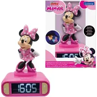 Disney Réveil digital avec veilleuse lumineuse Minnie en 3D et effets sonores