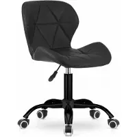 Leobert Chaise - - Noto - Simili Cuir Noir - 53,5 X 57 X 74-87 Cm