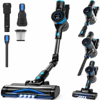 Sanovy Turbo Flex X28 Aspirateur à manche sans fil - Sans sac - Alimentation par batterie - 350W - 28Kpa - Avec accessoires - Aspirateur sans sac sans fil