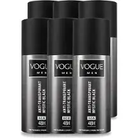 Vogue 6 vaporisateurs déodorants anti-transpirants Men Mystic Black, 150 ml - Pack avantageux - 6 pièces