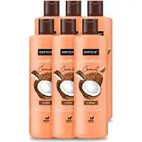 Sence 6 bouteilles de shampooing à l'huile de coco - Shampooing nourrissant pour les cheveux secs et abîmés - 400 ml - Pack économique - 6 pièces