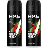 Axe 2 sprays corporels déodorants Africa, parfum Mandarine & Bois de Santal, 150 ml, lot de 2