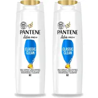 Pantene 2 bouteilles de shampooing Classic Clean pour cheveux normaux, 225 ml - Pack économique - 2 pièces