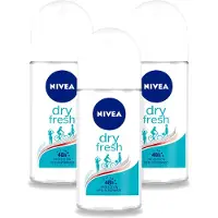 Nivea 3 déodorants roll-on Dry Fresh - 50 ml - Pack avantage - 3 pièces