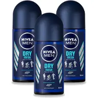 Nivea 3 déodorants roll-on MEN Dry Fresh, 50 ml - Pack avantage - 3 pièces