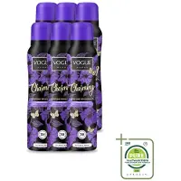 Vogue 6 x Déodorant parfum "Women Charming" - Parfum japonais de cerisier, framboise et jasmin - 150 ml - Lot de 6 pièces