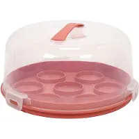 Eh Excellent Houseware Boîte transportable pour gâteaux ou muffins, Ø 25 x 14 cm, rouge