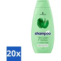 Schwarzkopf 20 flacons de shampooing 7 Kräuter, pour cheveux normaux à gras, 400 ml, lot économique, 20 pièces