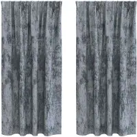 vidaXL Rideaux de velours avec rideaux 2 pcs Argent Gris 175 x 140 cm Velours