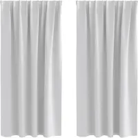 vidaXL Rideaux occultants avec anneaux 2 pcs gris clair 175 x 140 cm