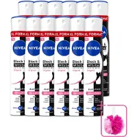 Nivea 12 sprays déodorants Invisible Black & White Original - 250 ml - Lot de 12