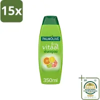 Palmolive 15 flacons de shampooing Fris Vitaal, parfum agrumes, 350 ml, lot économique - 15 pièces