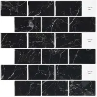 vidaXL Carreau de métro 10 pcs Marbre noir 30 x 30 cm