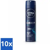 Nivea MEN - Déospray - Deep Beat - 150 ml - Vorteilspack - 10 Stücke