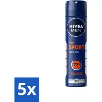 Nivea Déodorant Spray Sport Men 150 ml - Pack avantage - 5 pièces