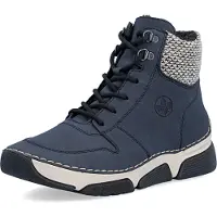 Rieker Bottes à lacets bleu foncé / marron / blanc