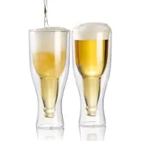 INFACTORY Pack De 2 Verres À Bière À Double Paroi - 33 Cl