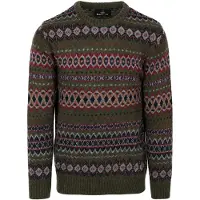 Barbour Pull-over gris / olive / orange foncé / rouge rubis