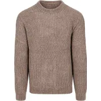 Profuomo Pull Côtelé Chenille Mélange Laine Marron taille L