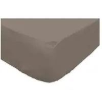 Soleil D Ocre Drap housse 140x190 cm en coton 57 Fils taupe