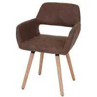 Mendler 6x chaise de salle à manger MENDLER HWC-A50 II tissu marron