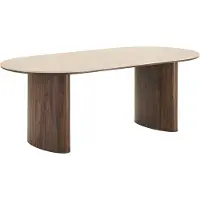 Ebuy24 Minamata 100x210cm, plateau de table en céramique travertin,Reproduction noyer.