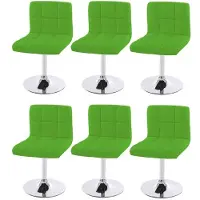 Mendler Lot de 6 chaises de salle à manger Kavala, pivotante, similicuir, chrome vert