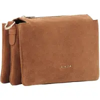 BIASIA Cuir sac à épaule bandoulière Feather Small Crossbody Bag Cuoio brun