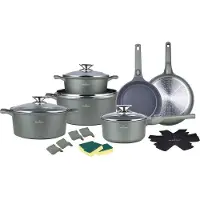 Swiss Haus Batterie de cuisine 19 pièces Tous feu dont induction Vert SH-LG3019G