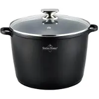 Swiss Haus Casserole avec couvercle -Basle, aluminium, 24x18 cm, 7 L, noir