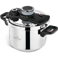 Swiss Haus Marmite à pression induction - 6 litres / Ø 22 cm, . Casserole, poêle, cuiseur vapeur en acier inoxydable, pour tous types de plaques de cuisson. Utilisation à une main