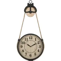 SCENA LIVING Horloge murale sur cordon de jute PALO, Ø 27 cm