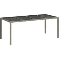 vidaXL Table de jardin grise en polyrotin