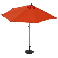 Mendler Demi-parasol aluminium Parla, IP 50+, 260cm terracotta avec pied