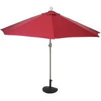 Mendler Demi-parasol en aluminium Parla, UV 50+ 270cm bordeaux avec pied