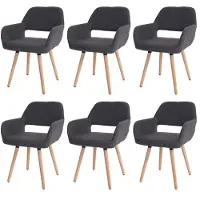 Mendler 6x chaise de salle à manger Altena II, fauteuil tissu, gris