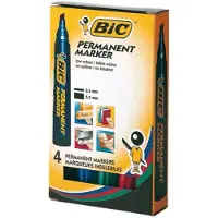 BIC - Marqueur Permanent Biseaute - Pochette De 4