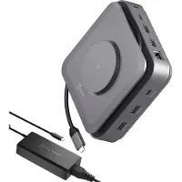 J5CREATE Station d'accueil USB-C JCD3199P-FN avec deux ports HDMI 4K et un adaptateur secteur GaN PD 3.1 de 140 W - Version britannique