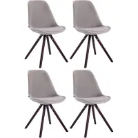CLP lot de 4 chaises Toulouse Velours Rond