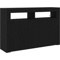vidaXL Sideboard noir imitation chêne 116 x 30 x 75 cm Bois composite
