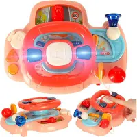 Kik Simulateur de volant interactif pour enfants - sons musicaux rose