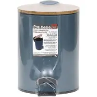 Tendance Poubelle ? P?dale 2.5l En Métal Vert Avec Couvercle En Bambou