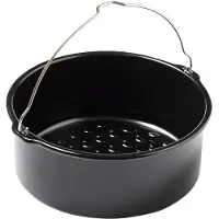 Pyrex Friteuse à air , moule métallique GLIDE, forme ronde, 20x19x7,5 cm, couleur noire