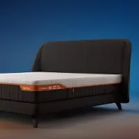 Emma Lit Boxspring Performance – 140x200cm – Gris - 28cm