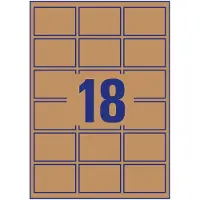 Avery zweckform étiquettes d7110-25 l 42 x 62 mm - 25 feuilles-marron-pack de 450 l7110-25