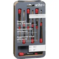 Wiha 42991 Jeu de tournevis de précision PicoFinish Fente - Phillips - 7 pcs